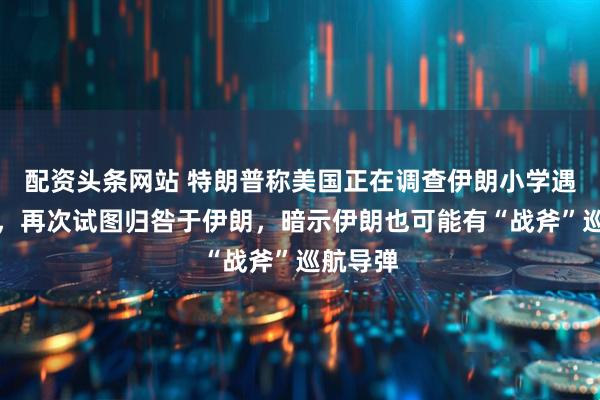 配资头条网站 特朗普称美国正在调查伊朗小学遇袭事件，再次试图归咎于伊朗，暗示伊朗也可能有“战斧”巡航导弹